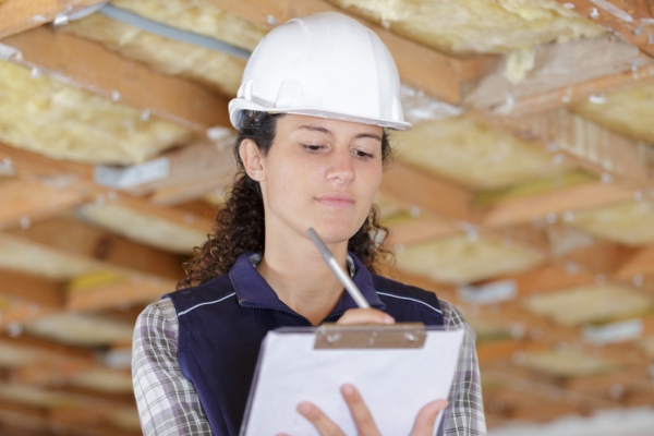 contractor doing an insulation inspection